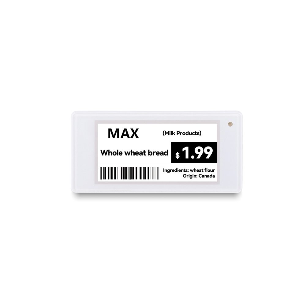 Etiqueta eletrônica de prateleira de 2,13 polegadas White Shell