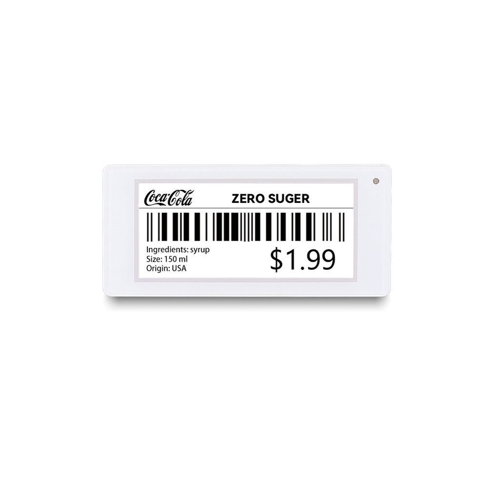 Etiqueta eletrônica de prateleira de 2,9 polegadas White Shell