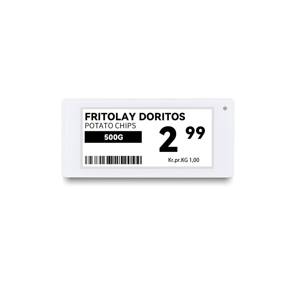 Etiqueta eletrônica de prateleira de 2,9 polegadas White Shell