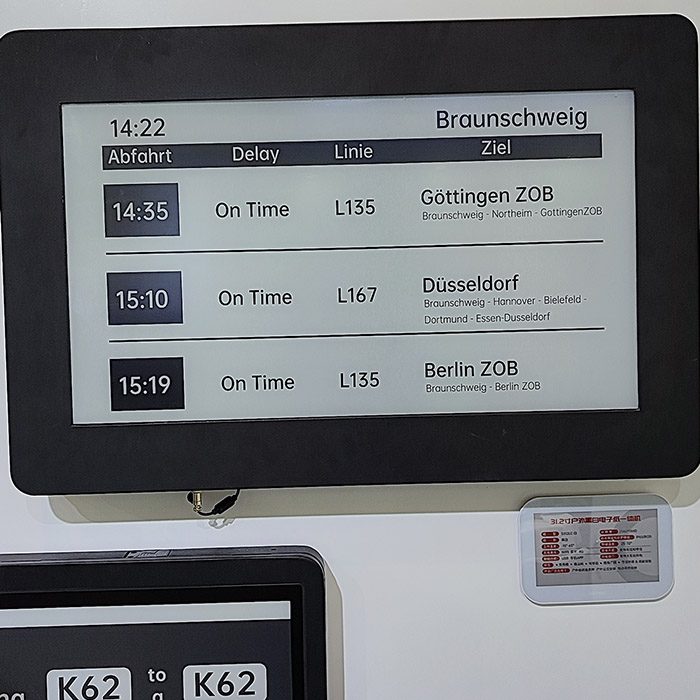Exibições de papel eletrônico e aplicações de ESL em cidades inteligentes e transporte público