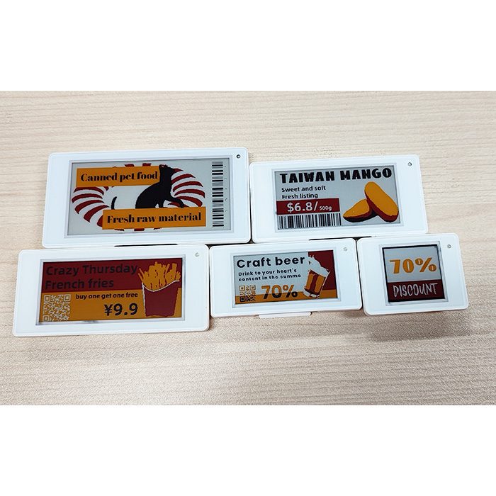 1,54 polegadas 4 cores display de etiqueta eletrônica de varejo cor preto branco vermelho amarelo