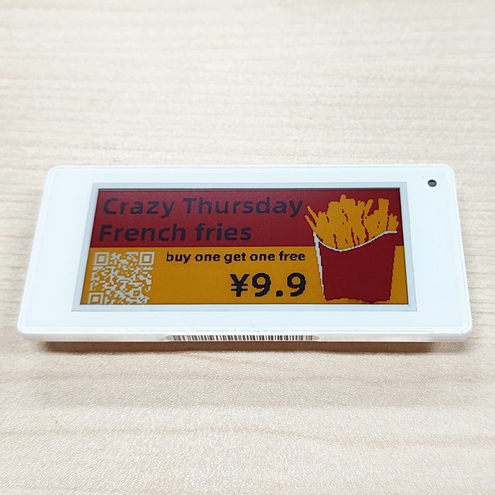 2,9 polegadas 4 cores display de etiqueta eletrônica de varejo cor preto branco vermelho amarelo