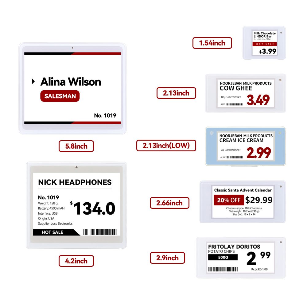 Kits de demonstração de etiquetas eletrônicas para prateleiras 10 peças
