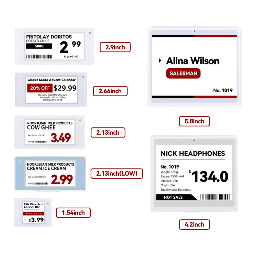 Kits de demonstração de etiquetas eletrônicas para prateleiras 10 peças
