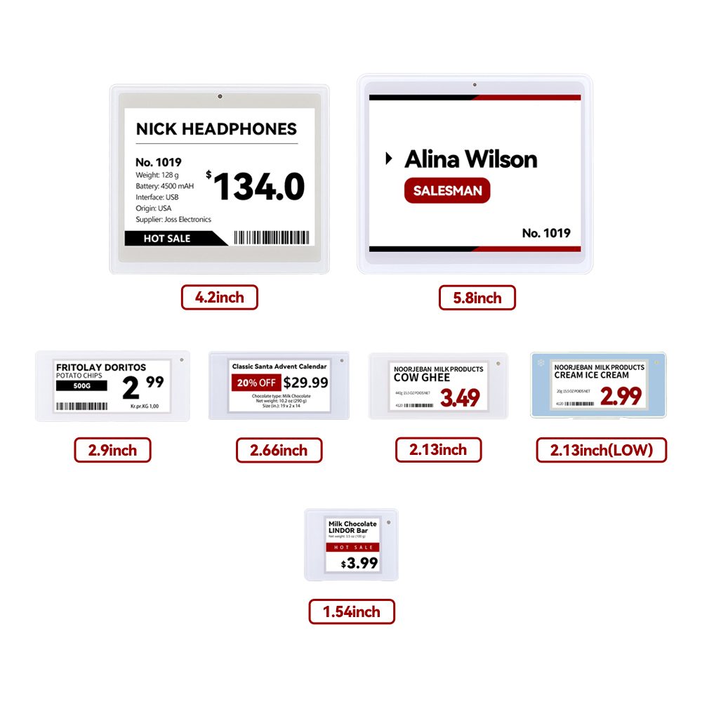 Kits de demonstração de etiquetas eletrônicas para prateleiras 10 peças