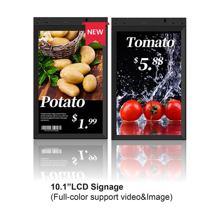 Sinalização LCD colorida de 10,1 polegadas com tela única